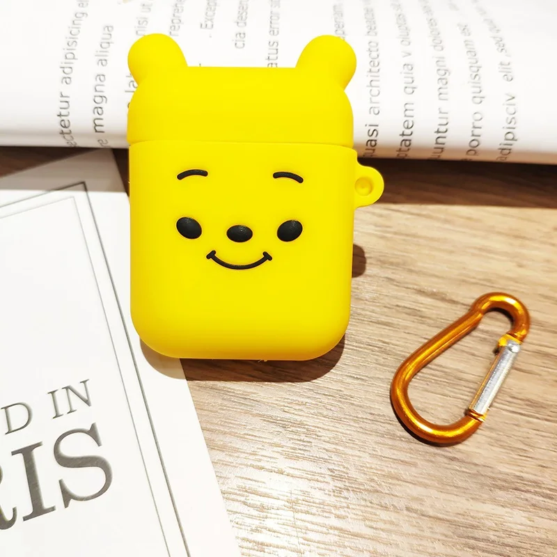 Cute Earphone Case For AirPods Cover For Air Pods Cartoon Accessories For Apple Airpods Silicone Case With Key Rings Strap (1)