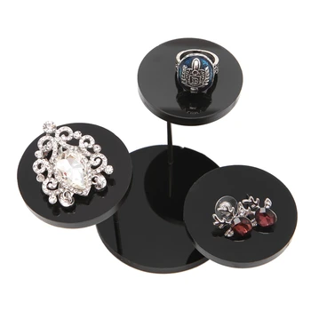 

Jewellery Box Jewelry Display Stand Black Acrylic Necklace Bracelet Earring Round Tray Rack Case joyero organizador New