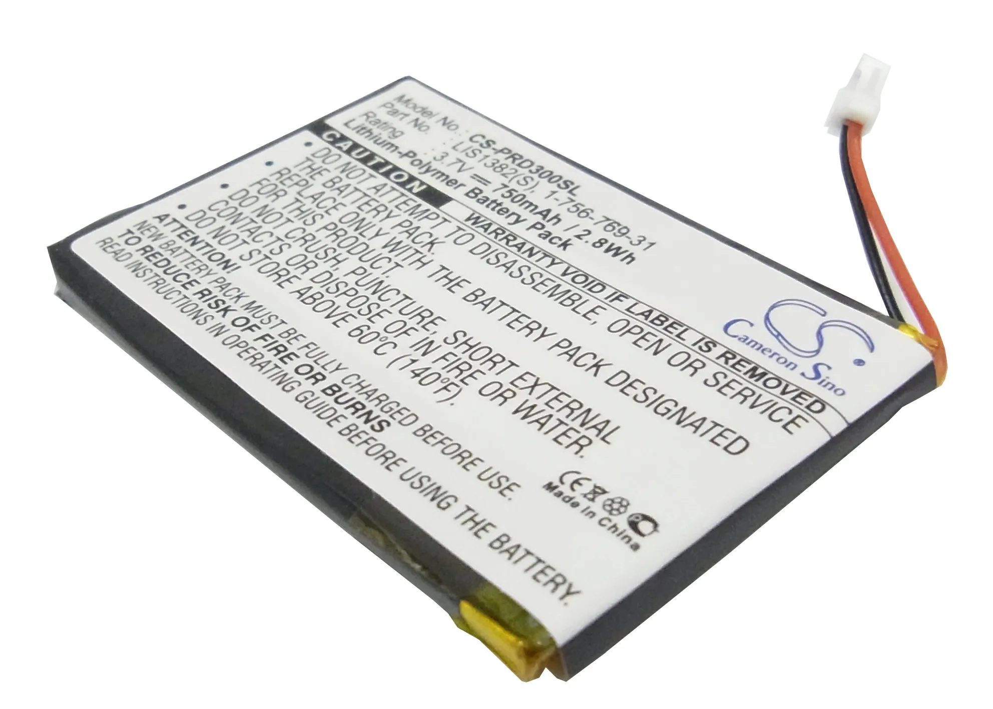 Аккумулятор Cameron Sino 750mAh 1-756-769-31, 9702A50844, 9924A60515, LIS1382(S) для sony PRS-300, PRS-300BC, PRS-300RC, PRS-300SC