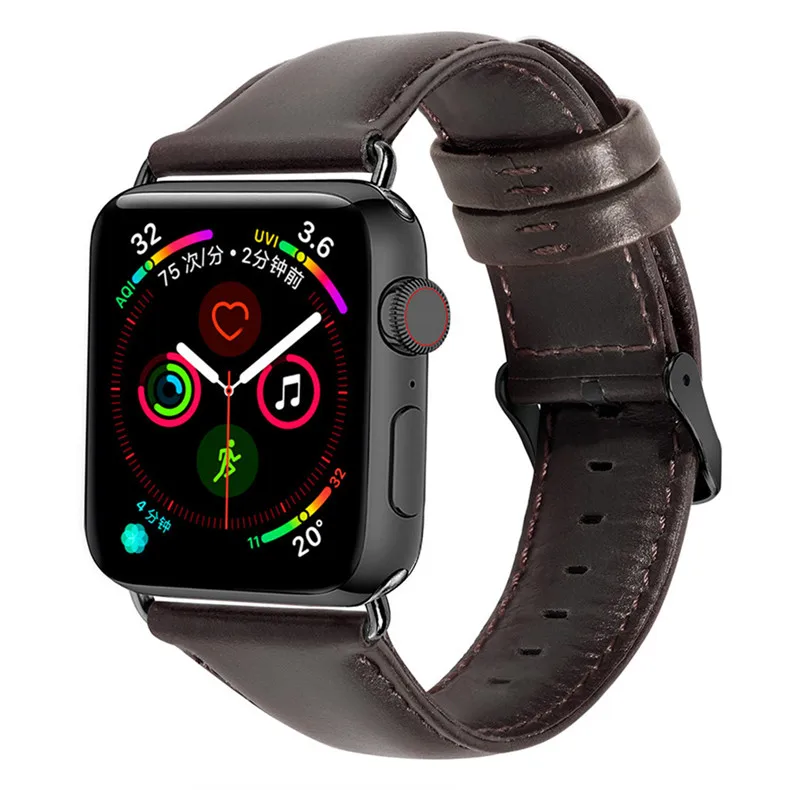 Ремешок из натуральной кожи для Apple watch band 42 мм 38 мм iwatch series 4 3 2 1 44 мм 40 мм ремешок для часов браслет ремень аксессуары