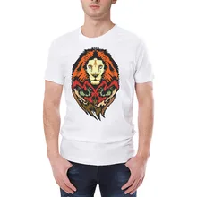 Impressão animal leão branco turismo camisas masculina algodão manga curta oversized tshirt harajuku verão 2019 ropa hombre de marca cg