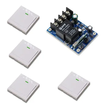 

New Item DC12V 24V 36V 48V 30A Wireless Remote Control Switch Receiver +4pcs White Transmitter Wall Controller for Bed Room