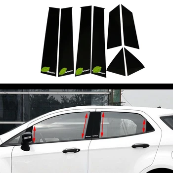 

Zlord 8 Pieces/Set Car Window Center Pillar Sticker Trim External Decoration Film Fit for Ford Ecosport 2012 - 2016 Accessories