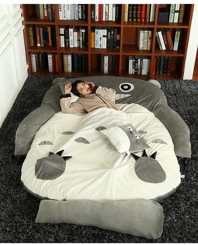 Japanese anime Totoro plush beanbag cartoon cat bed tatami mattress cute children sleeping bag for adults and kids gift DY50341 (2)