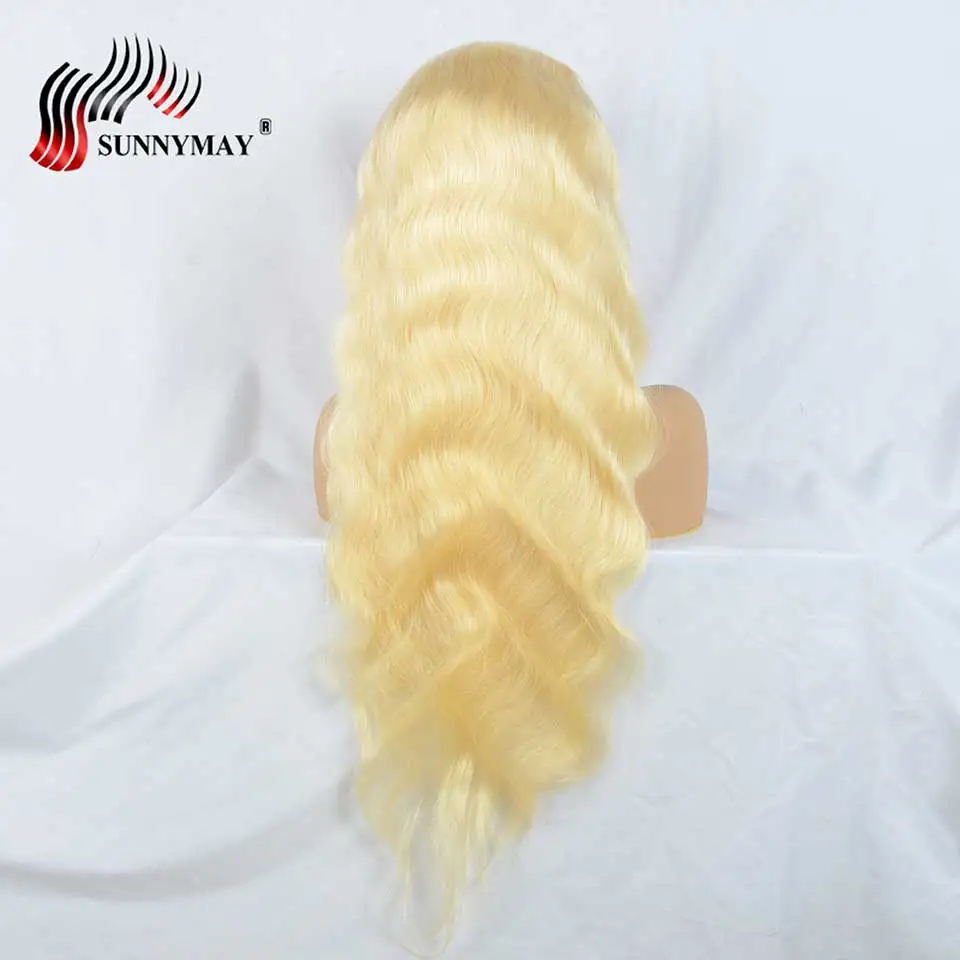Sunnymay 613, полностью кружевные человеческие волосы, парики блонд, объемные волнистые бразильские волосы, полный кружевной парик, клеевая крышка, предварительно выщипанные Детские волосы