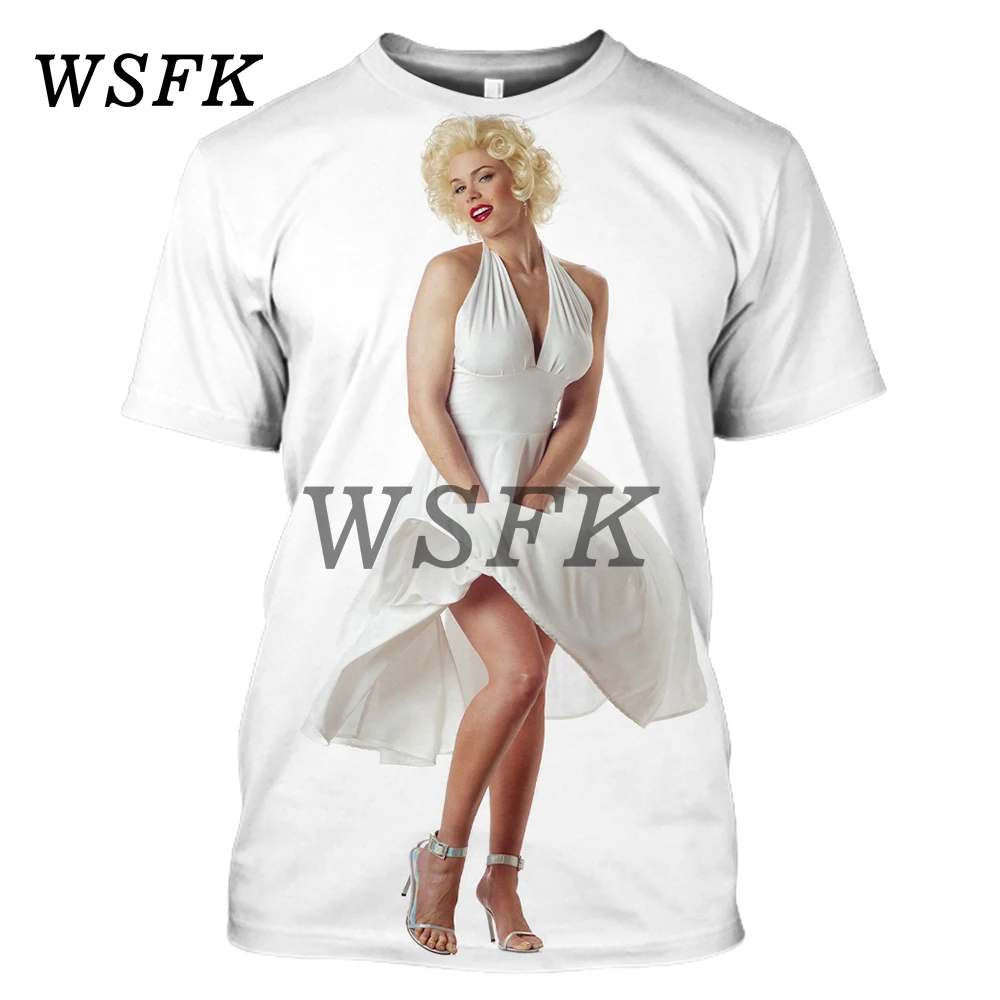WSFK Nouveau футболка de sport decontract Street Imprime Мэрилин Монро Hommes et femmes|Футболки| |