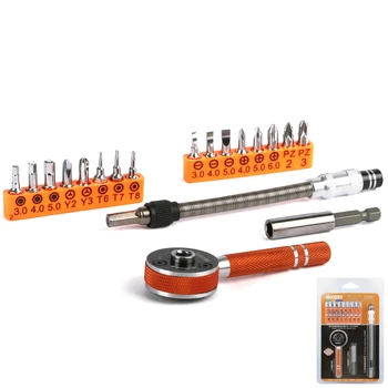 

19Pcs 1/4'' Ratchet Tool Screwdriver Bits Repair Tools Kits Multifunction Precision Screwdriver Set For Phone Computer Laptop