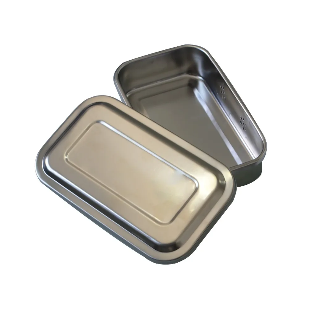 

3 Pcs Stainless steel box with cover plates have a medical disinfection disinfection hole + 1 pc of medical clipper 8 inch