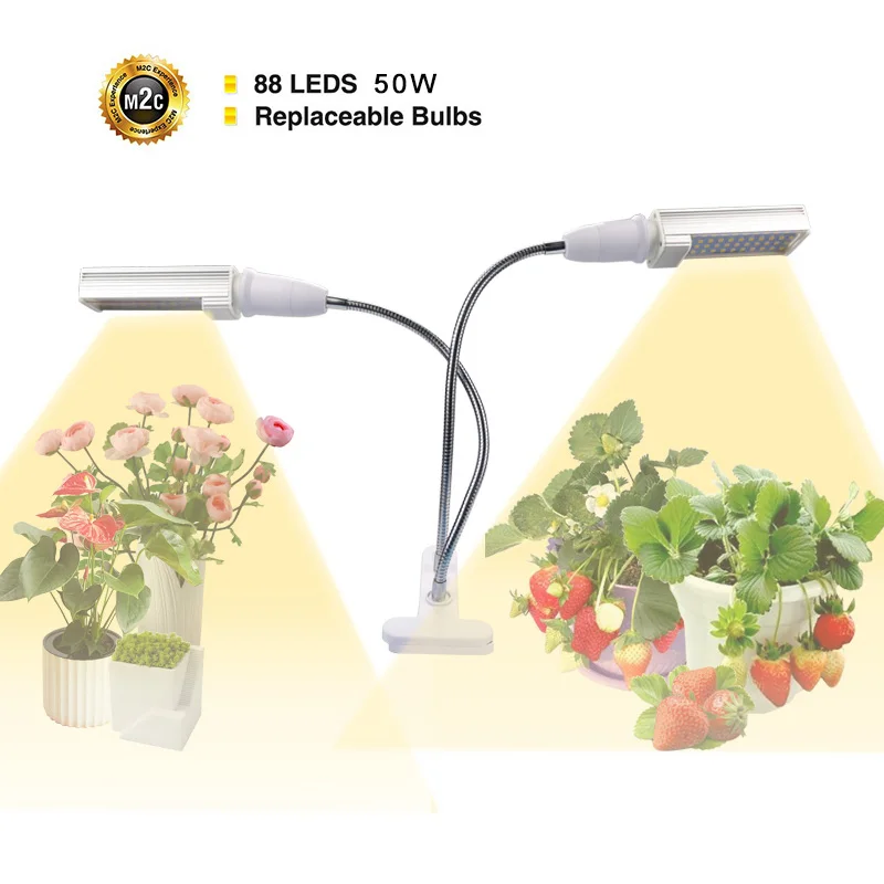 Фито лампа Sunlike 220 В 110 в полный спектр светодиодный светильник для выращивания растений лампа для теплицы цветок рассада в горшке 50 Вт 88 светодиодный s phytolamp - Испускаемый цвет: Two Head