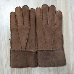 Горячая Распродажа мужские зимние перчатки сохраняющие теплые кожаные перчатки действительно из овечьей кожи кожаные перчатки для мужчин