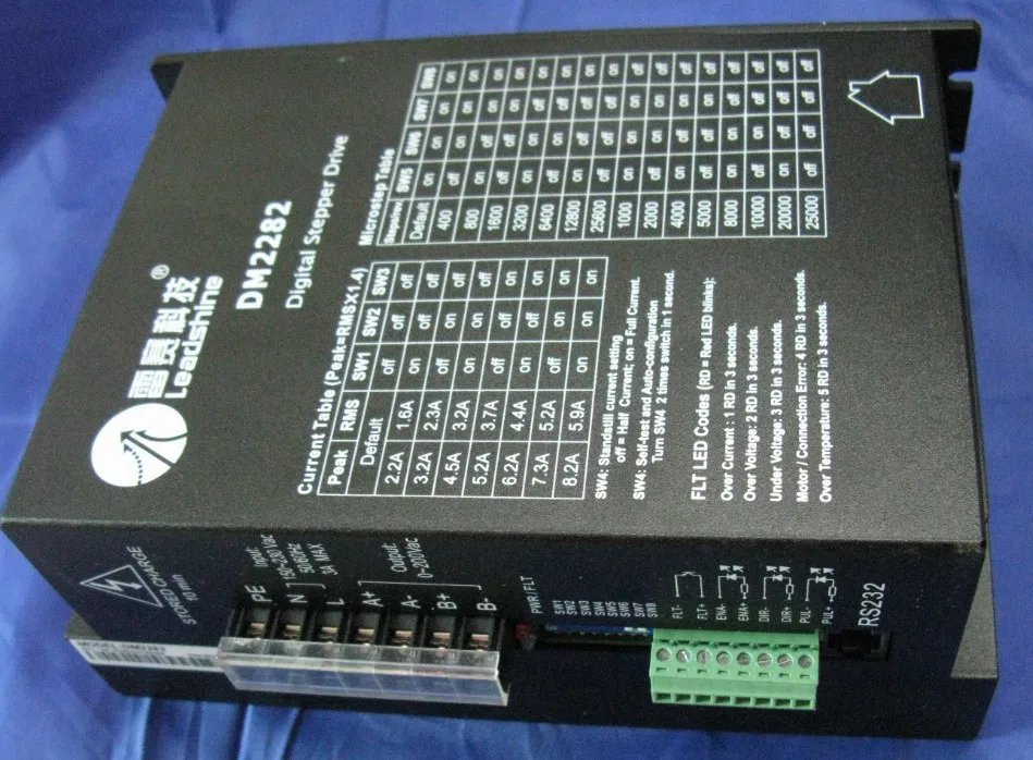 

Leadshine DM2282 Digital Stepper Drive 2 phase cnc stepping dirver 2.2~8.2A 180~240VAC Matching Nema34 42 52 Motor