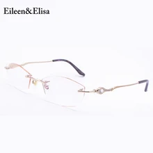 Оправа для очков EE из чистого титана, ультра-светильник, титановая оправа для очков без оправы, женские очки синего цвета, светильник