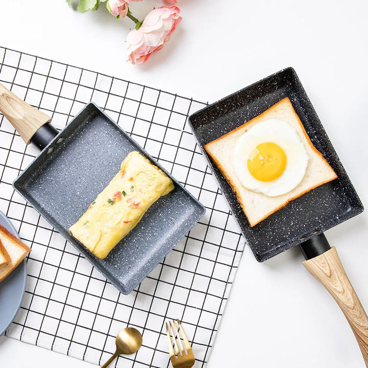

Nonstick Medical Stone Coating Frying Pan Omelette Egg Roll Maker Pot Griddle Cooking Tools Cookware Kitchen Accessories 13x18cm