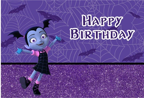 7x5 футов с днем рождения Vampirina летучие мыши Фиолетовый паук узор пользовательский