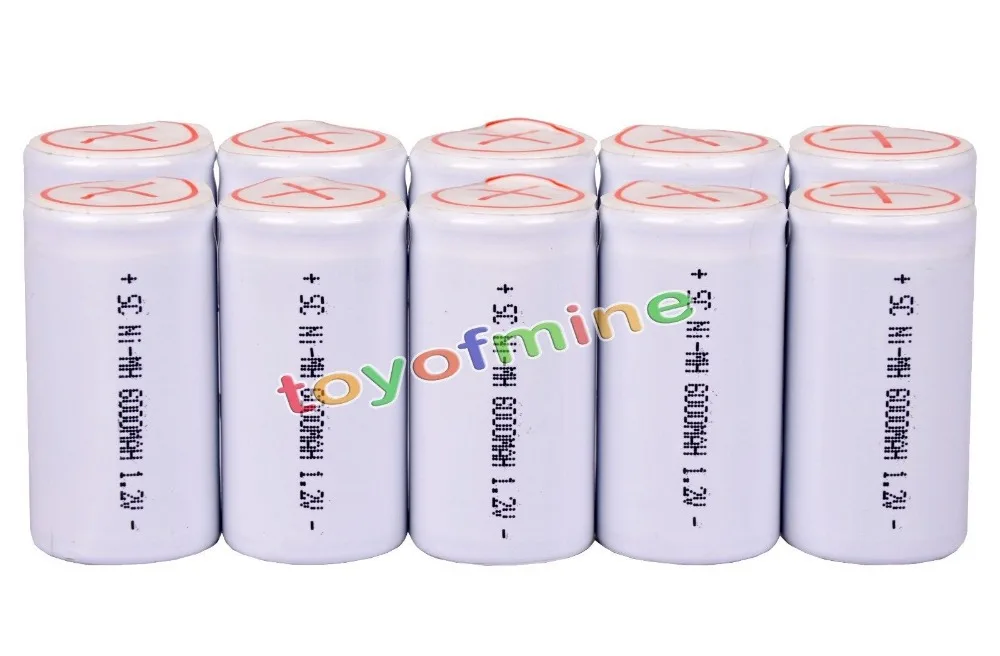 2/4/6/10/14/16 шт Sub C SubC С Tab 6000mAh 1 2 V Ni MH аккумуляторная батарея белая высокая мощность|subc