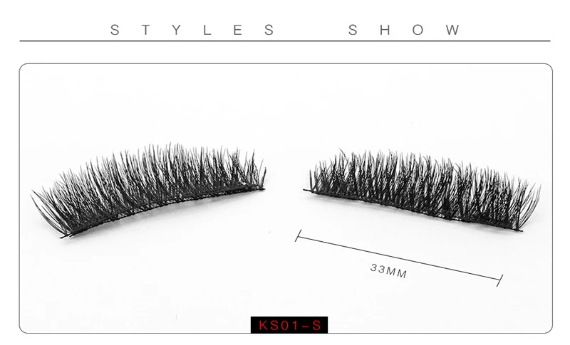 0,2 мм Магнитные ресницы 6D магнитные накладные ресницы 4 шт./1 пара Накладные ресницы с 2 шт. Magnet-KS01-S