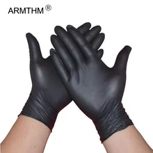 50/100PCS Black Color Disposable Latex Gloves Garden Gloves For Home Cleaning Rubber Or Cleaning Gloves Universal Food Gloves