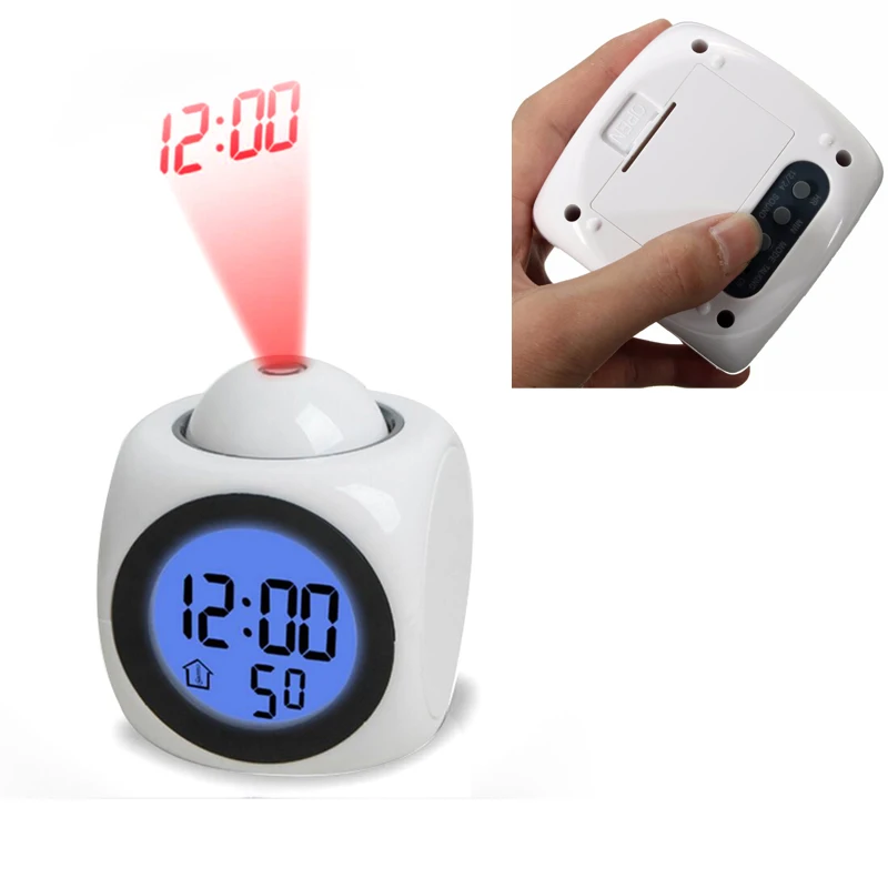 Buy LCD Projection Clock Electronic Desk Table Clock No Radio Nixie Projector