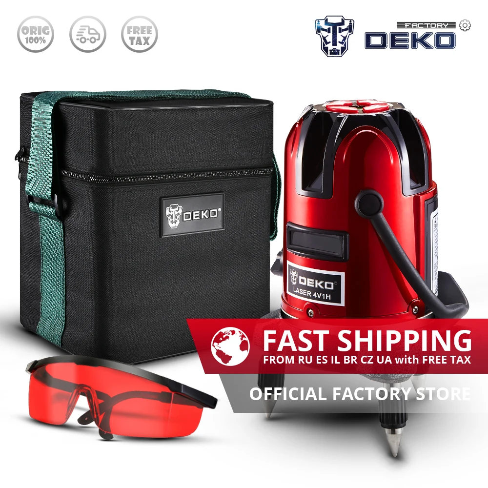 

Factory Outlet DEKO LL56 360 Degrees 5 Lines 6 Points Vertical&Horizontal Self-leveling Laser Level Indoor/Outdoor Mode Standard