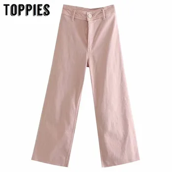 

Pink Jeans for Woman High Waist Denim Straight Pants Korean Jeans Vintage Ripped Burr Plus Size