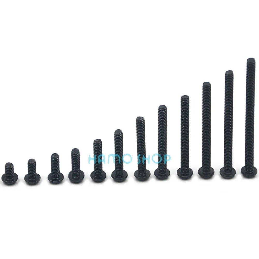 

50pcs M4 Metric Thread SHCS Black Head Hex Socket Cap Screw Alloy Steel Button Allen Bolt