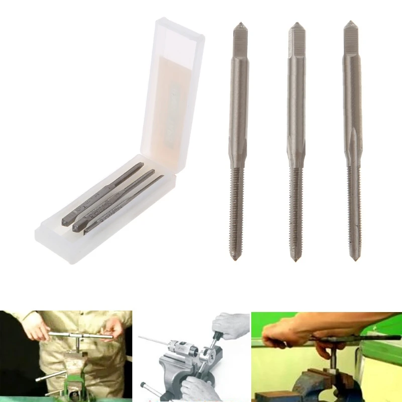 

3Pcs/Set M3/M4/M5/M6 HSS Machine Hand Screw Thread Metric Plug Tap