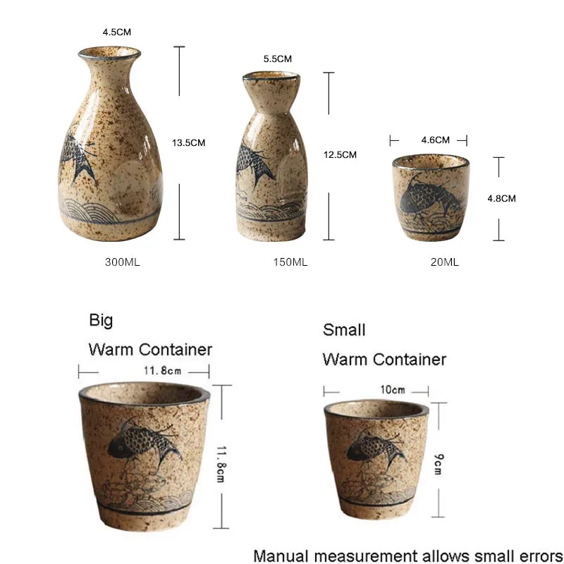 7 шт., японский стиль, теплый винный контейнер, винтажный керамический винный набор, фляжки, саке, чашка, домашний винный горшок, поднос, посуда для напитков, чашка