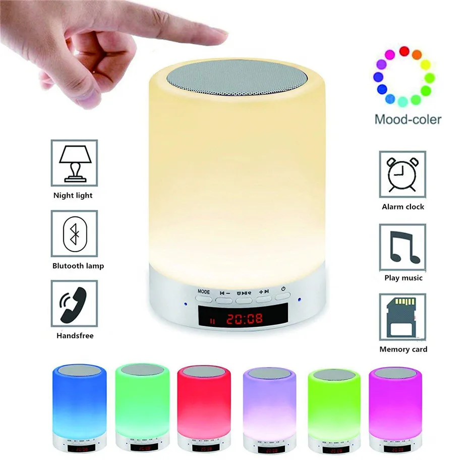 Музыкальный динамик Bluetooth подключение для аудио потокового светодиодный ночник сенсорный контроль светодиодный прикроватный светильник