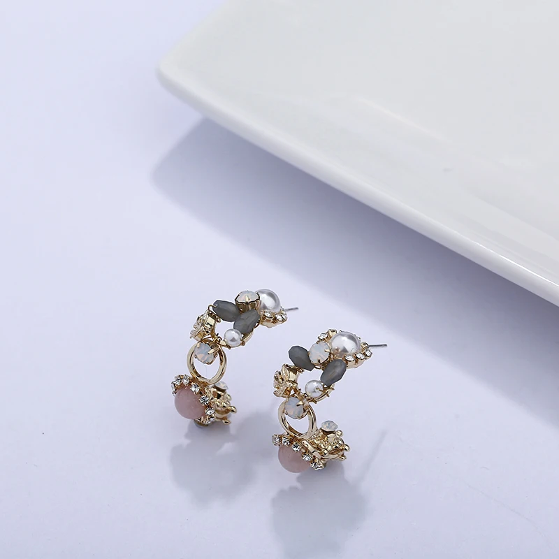 Yhpup, изысканные роскошные серьги-гвоздики с кристаллами из горного хрусталя, серьги с геометрическим камнем S925, женские свадебные ювелирные изделия, подарок
