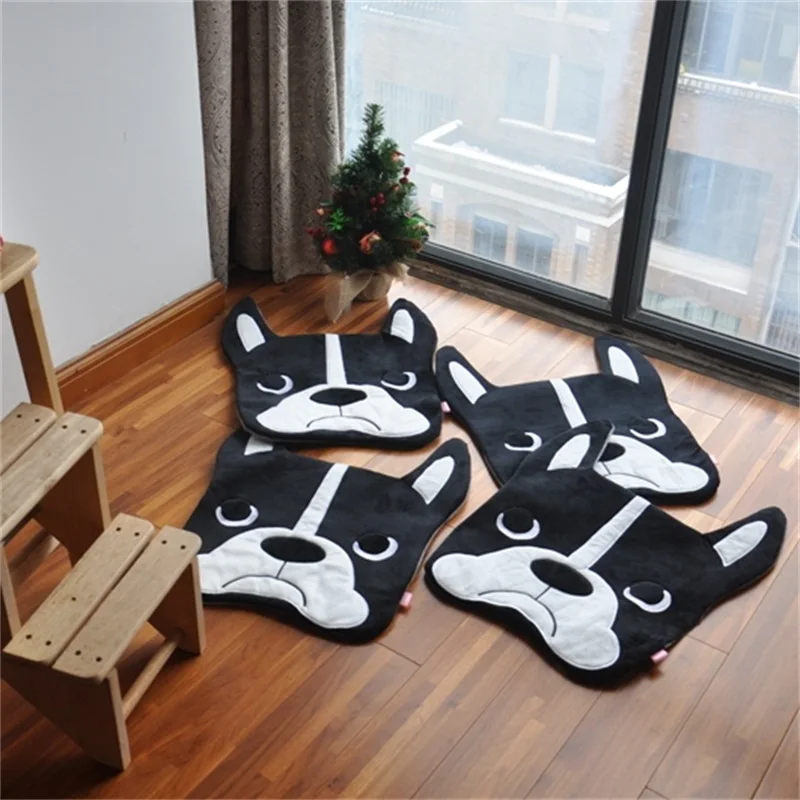 1pc 50x40cm Cartoon carpet Bulldog carpet dog sleeping mat Living room plush mat Bedroom foot pad