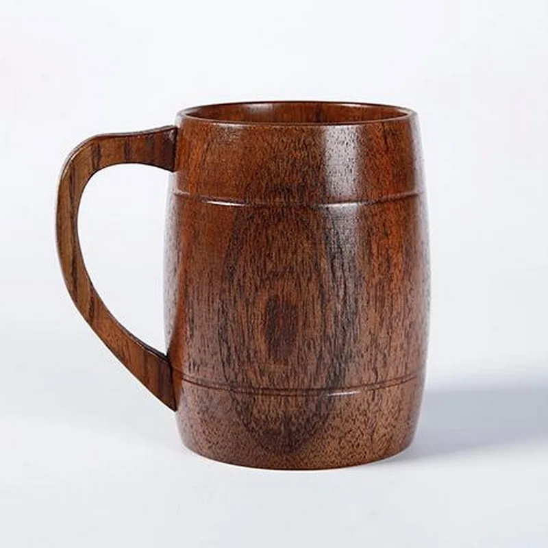 8x11cm Euro style brief wooden coffee mug natural retro portable mug