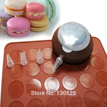 Макарон Силиконовые Коврики плесень 48 отверстий торта десерт украсить Советы Крем Сжатие инструмент сопла DIY торт украшение Инструменты комплект