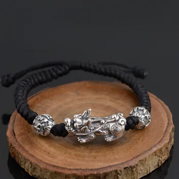 

BOCAI S999 sterling silver bracelet for men Thai silver the mythical wild animal style bracelet lovers new gift