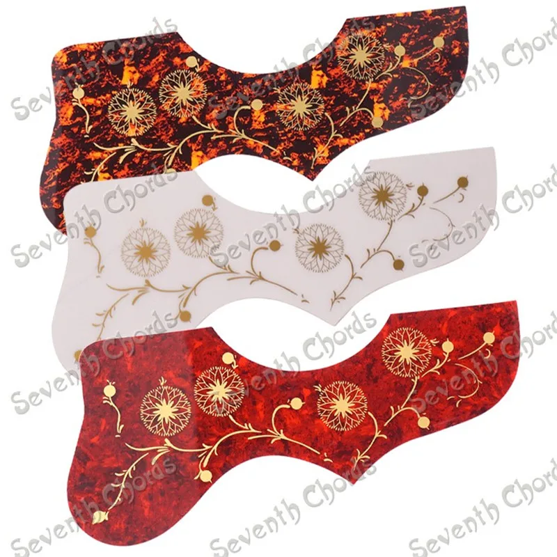 

Gold Flower Acoustic Guitar Pickguard Pick Guard Anti-scratch Plate Red White Brown guitar accessories Protector Guitar Parts