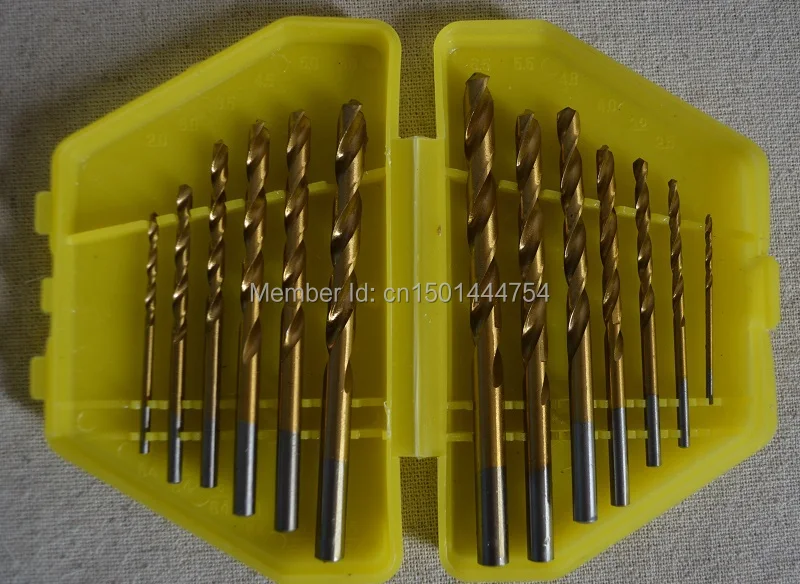 13 Pz/Set 1.5-6.5Mm New Hss Titanium Coating Twist Drill Bit Legno Drill Punte Hss Drill Bit Veloce Libero