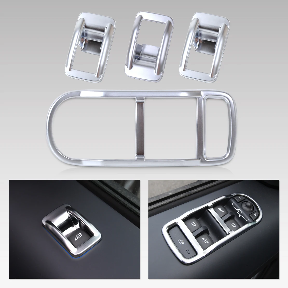 beler New 4pcs Chrome font b Interior b font Door Window Switch Panel Cover Trim for