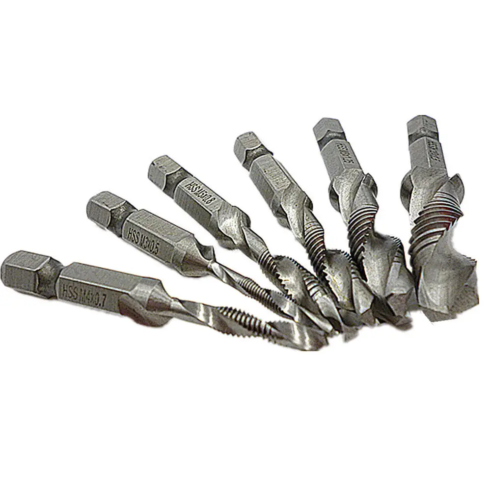 Drill Tap Countersink Deburr Set Metric 6pc Combination Drill Tap Bit