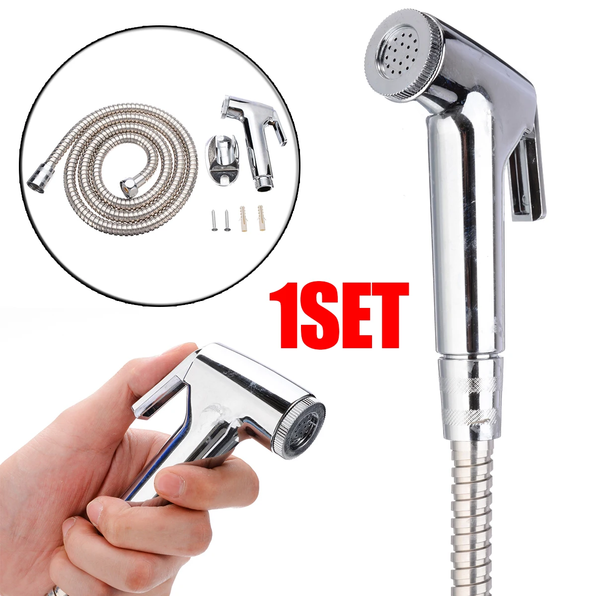 1 Set Handheld Bidet Spray Shower Head Toilet Adapter Bidet Parts Wall Bracket Hose Kit Bathroom Supplies 1 Set Handheld Bidet Spray Shower Head Toilet Adapter Bidet Parts Wall Bracket Hose Kit Bathroom Supplies