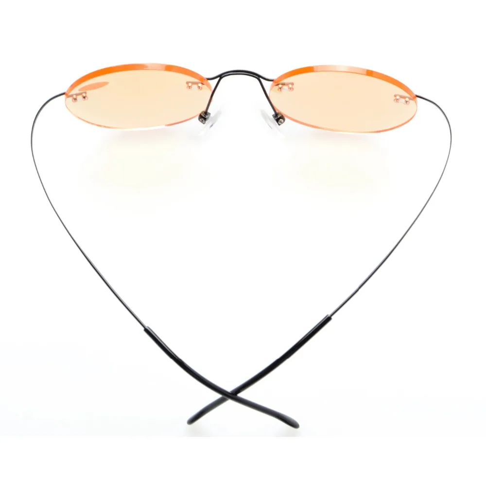 Eyekepper CG15026 Titanium Rimless Round Orange Тонированные Линзы Компьютер Очки Для Чтения Круг Читателей