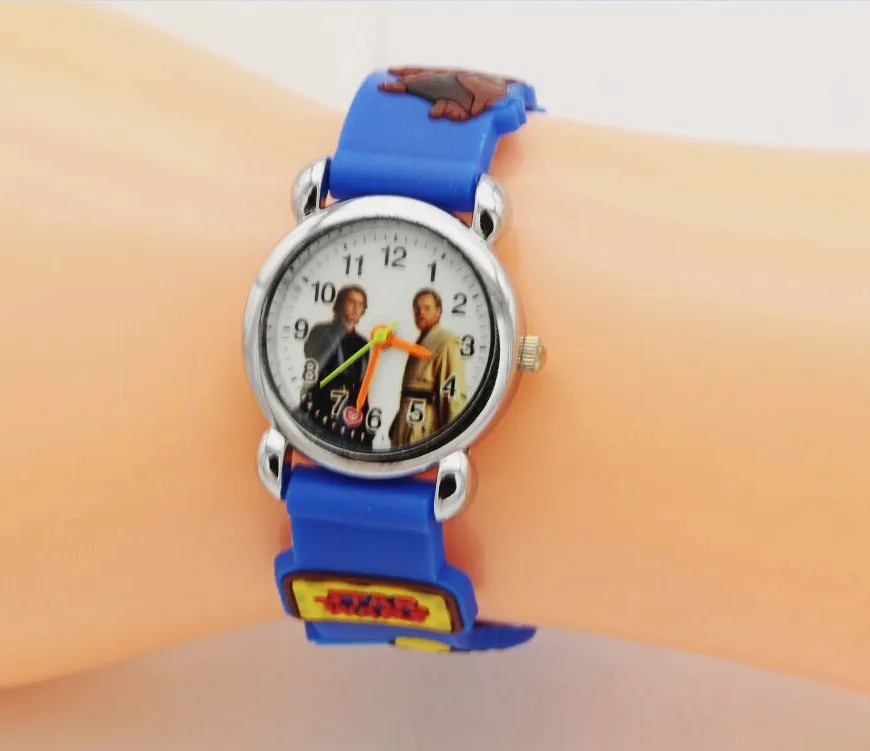 3D прекрасный мультфильм Дети Девушки Парни Дети Студенты Звездные войны кварцевые наручные часы очень популярны часы