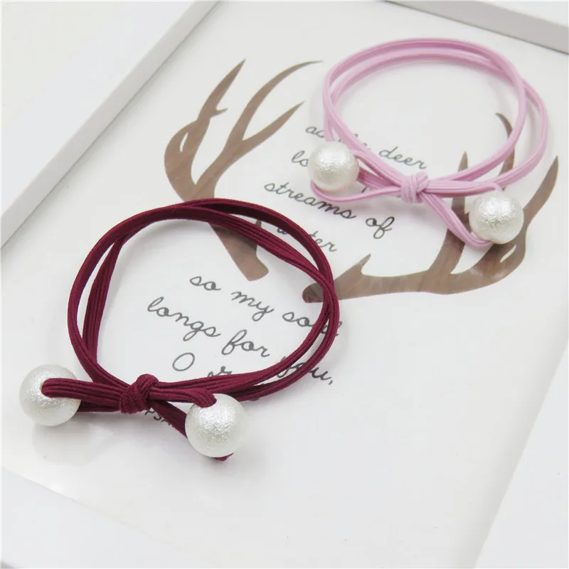 

1PCS Frosted Beads Knot Elastic Hair Bands Toys For Girls Handmade Bow Headband Scrunchy Kids Hair Accessories For Women 2018