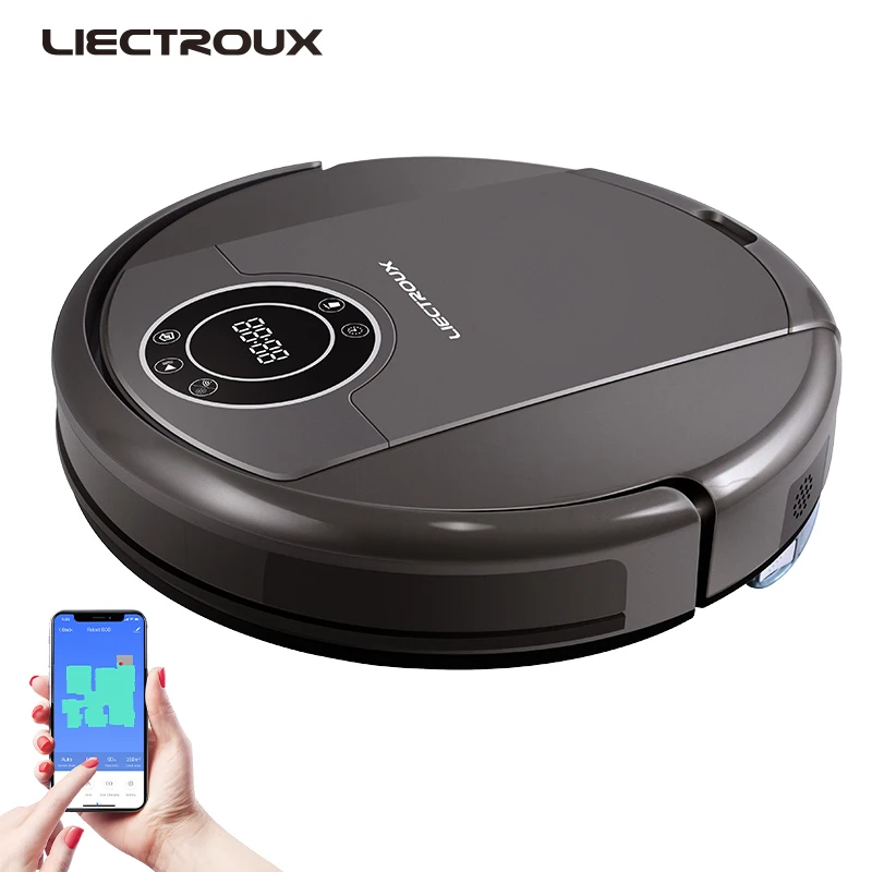 LIECTROUX робот пылесосы для автомобиля ZK808 Wi Fi App 3000 pa всасывания навигации карты Smart