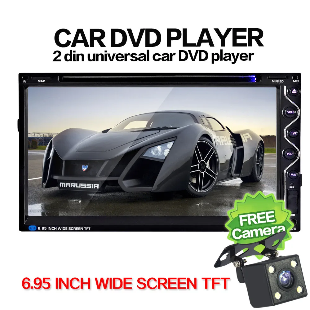 

For Android 7 Double 2DIN Touch Car Stereo CD DVD Player Bluetooth USB SD FM TV Radio+Camera Auto Adapter Dropshipping Voiture