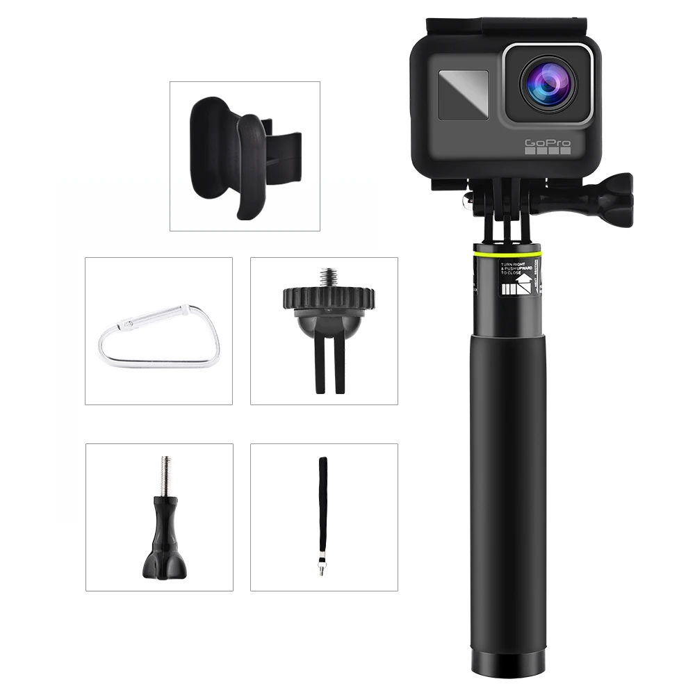 

Video Camera Selfie Sticks Extendable monopod for GoPro HERO 6 5 4 3 session sjcam sj4000 sj5000x sj9000 yi Motion Camera Stick