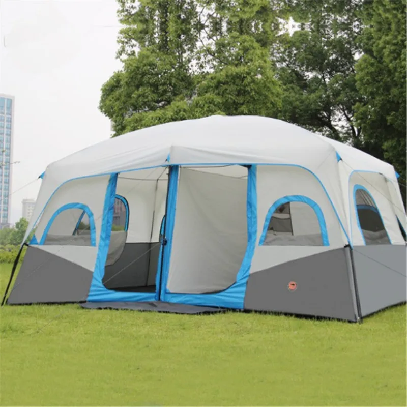 

2018 New Arrival Large Camping Tents 10-12 Person Two Bedrooms Climbing Outdoor Tents Waterproof Double Layer Automatic Tent