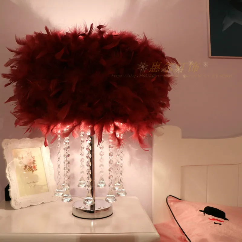 A1 Творческий ароматерапия обувь с украшением в виде кристаллов перо лампа для спальни настольная лампа на день рождения и свадьбу простой маленький ZL351