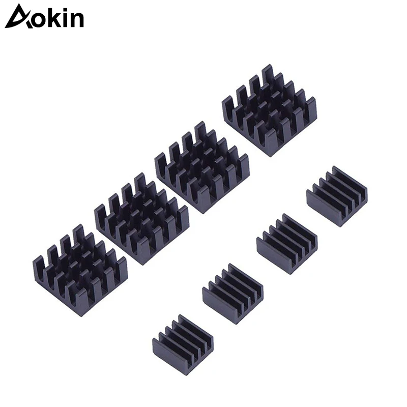 

Raspberry pi 3 heatsink, 8 piece black aluminum heat sink cooler cooling kit for raspberry pi 3/2/Model B/B+