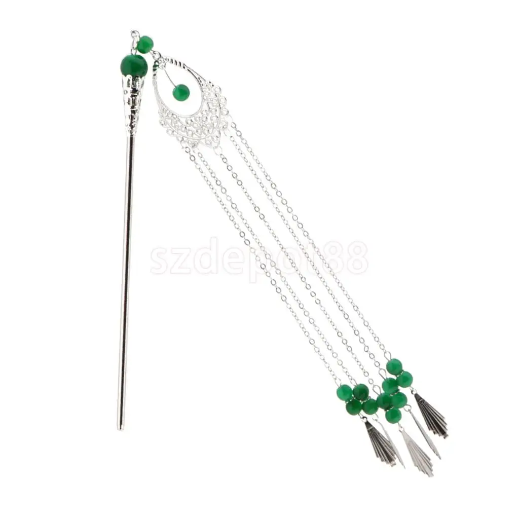 Vintage Chinese Traditional Tassel Hair Stick Shawl Pin Women Hair Accessory