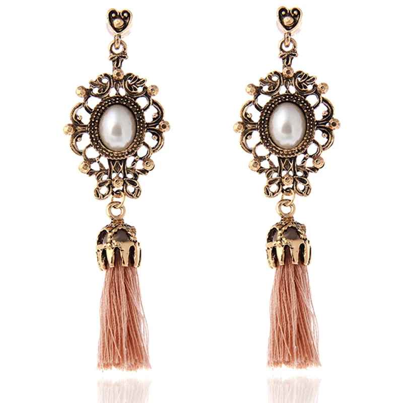

Vintage Accessories Rhinestone Crystal Flower Alloy Tassel Earrings For Women Earrings Brincos Statement Earrings