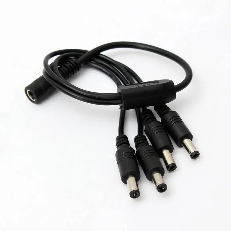 10Pieces DC Power Jack 5.5x2.1mm DC Power Cable 1 Female to 4 Male Plug Splitter Adapter for Security CCTV Camera